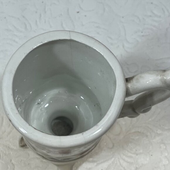 VTG PG Italy Porcelain Floral Footed Tea/Coffee Cup Unique Handle 3.5" Tall - Picture 7 of 14